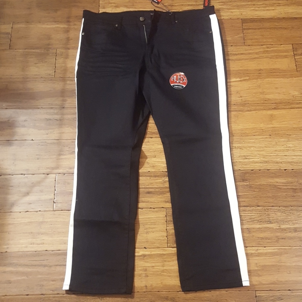 Ethanol slim straight men black and white pants